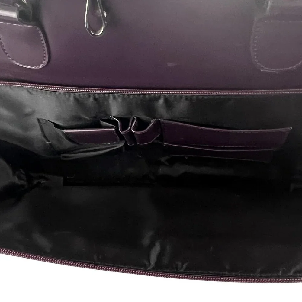 Metro Chic JEMA Laptop Tote Purse Dual Handles Detachable Strap Deep Purple